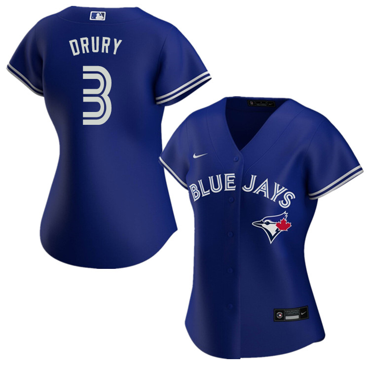 Nike Women #3 Brandon Drury Toronto Blue Jays Baseball Jerseys Sale-Blue